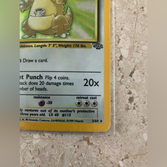 1990’s vintage holo Kangaskhan Pokémon card 5/64 - Picture 4 of 5